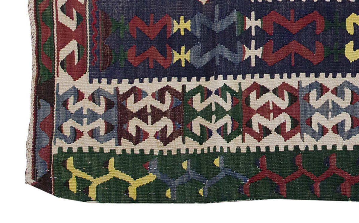 Vintage Kilim Rug,Denizli Kilim 4" x 5" feet 120 x 153 cm
