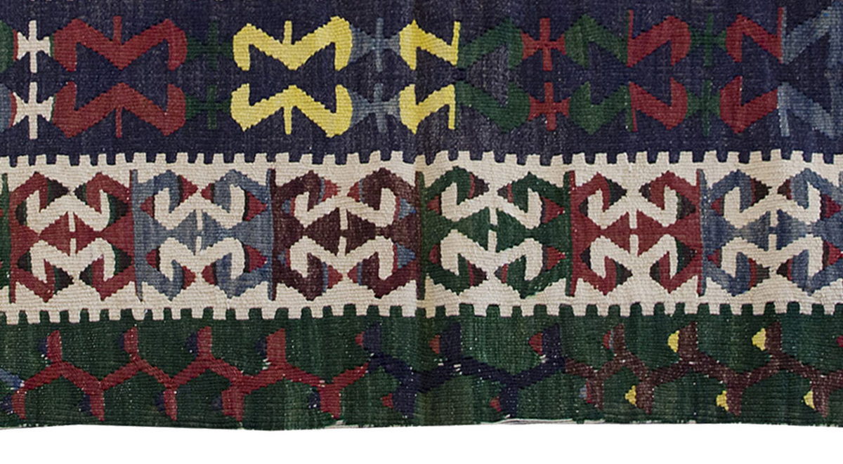 Vintage Kilim Rug,Denizli Kilim 4" x 5" feet 120 x 153 cm