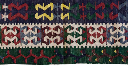Vintage Kilim Rug,Denizli Kilim 4" x 5" feet 120 x 153 cm