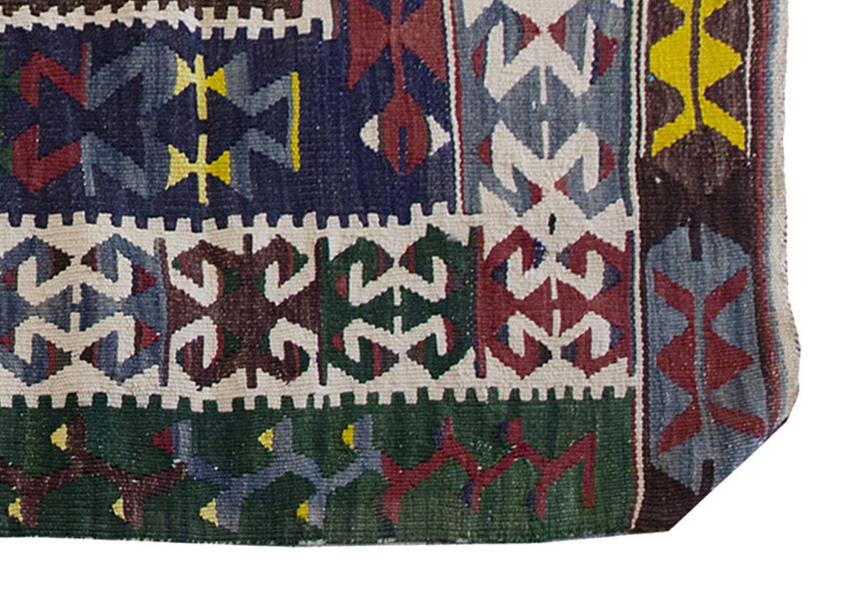 Vintage Kilim Rug,Denizli Kilim 4" x 5" feet 120 x 153 cm
