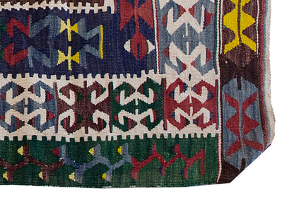 Vintage Kilim Rug,Denizli Kilim 4" x 5" feet 120 x 153 cm