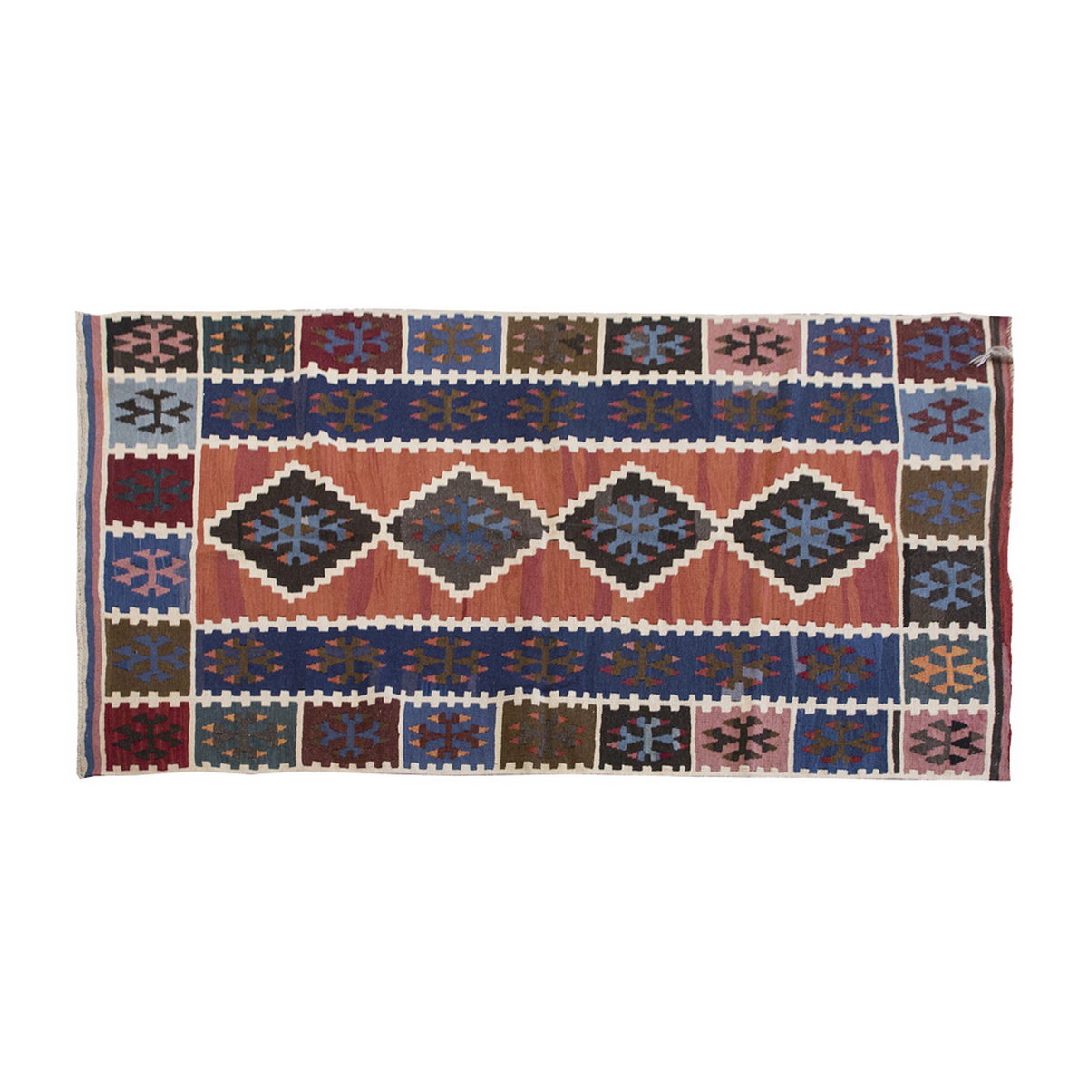 Vintage Kilim Rug,Konya Kilim 4" x 6" feet 121 x 181 cm