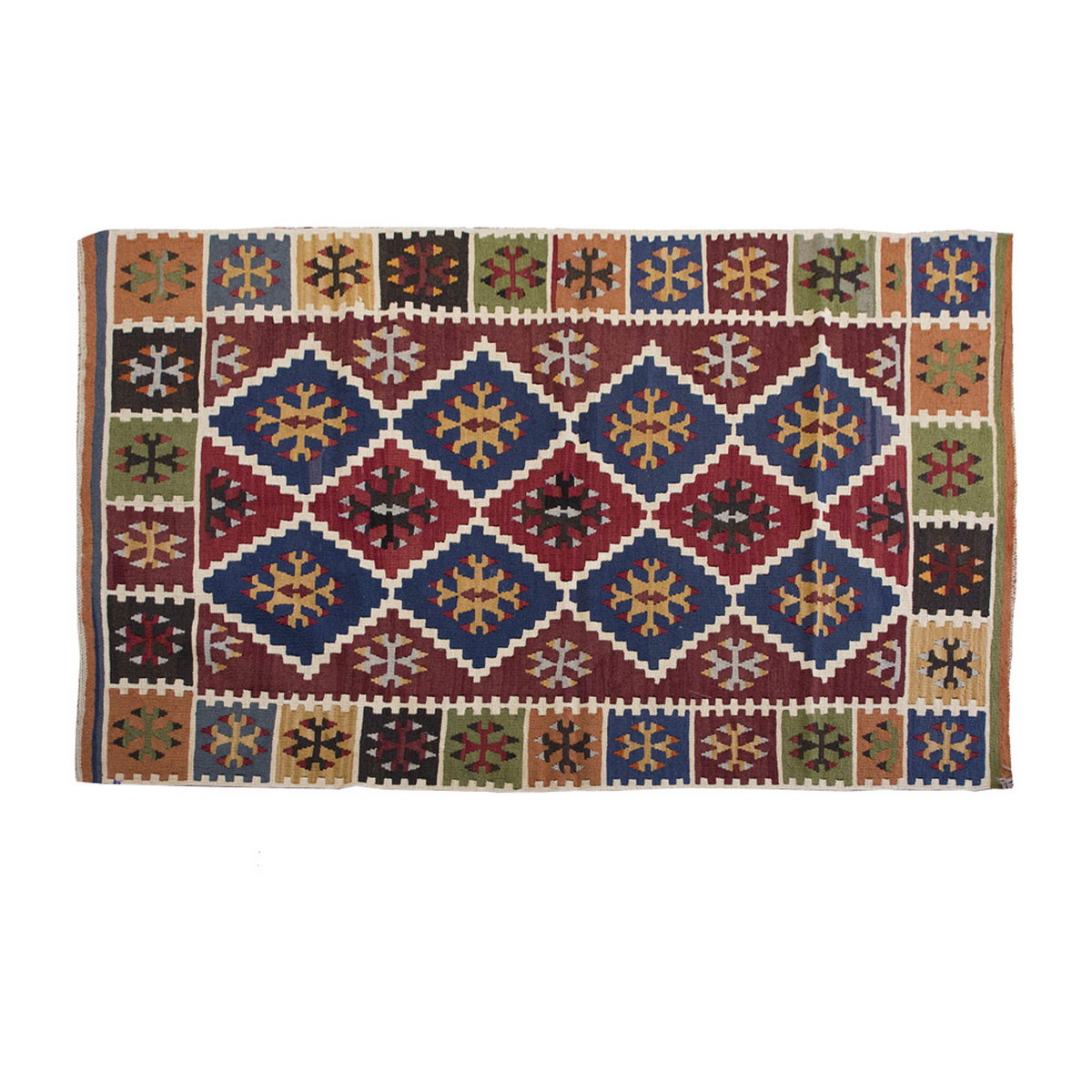 Vintage Kilim Rug,Ereğli Kilim 4" x 6'2" feet 117 x 188 cm