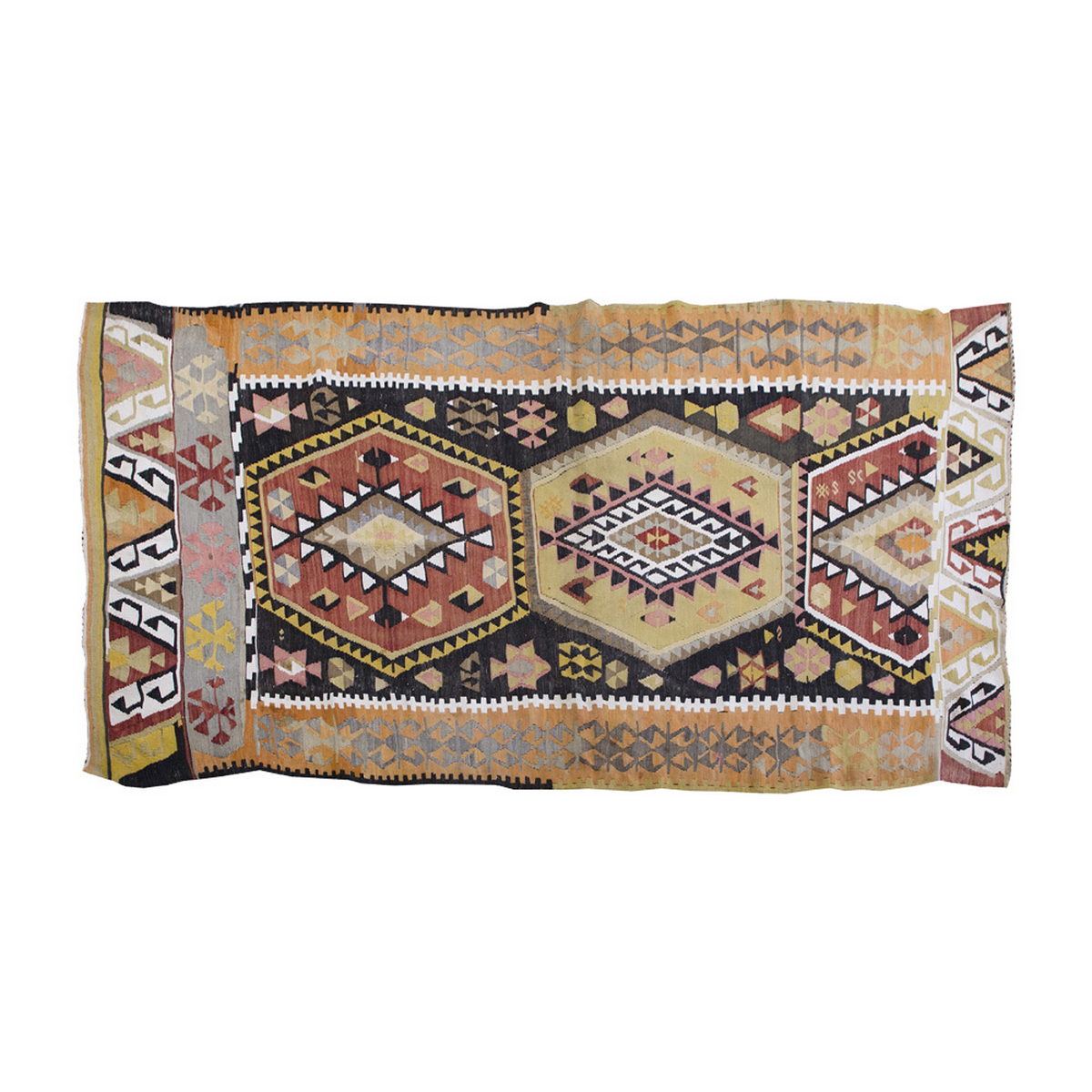Vintage Kilim Rug,Kırşehir Kilim 4" x 6'8" feet 121 x 204 cm