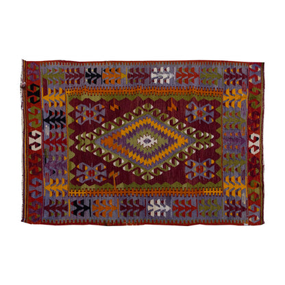 Vintage Kilim Rug,Denizli Eşme Kilim 3'4" x 5'3" feet 102 x 160 cm