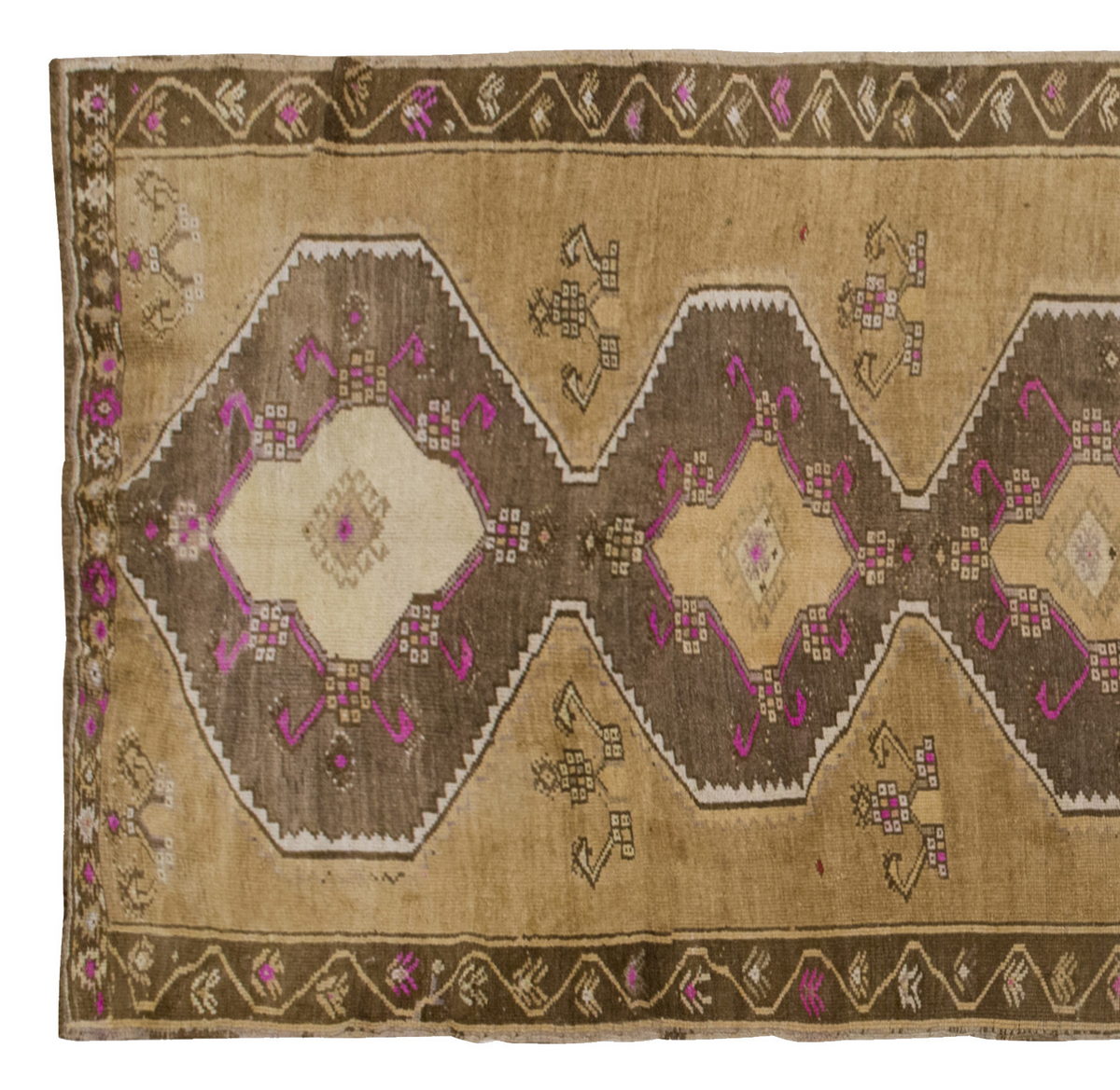 Vintage Large Rug, Oushak Area Rug, 4'11" x 11'10" feet 150 x 360 cm