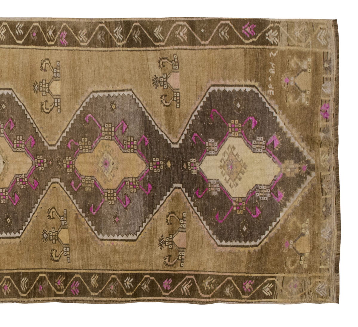 Vintage Large Rug, Oushak Area Rug, 4'11" x 11'10" feet 150 x 360 cm
