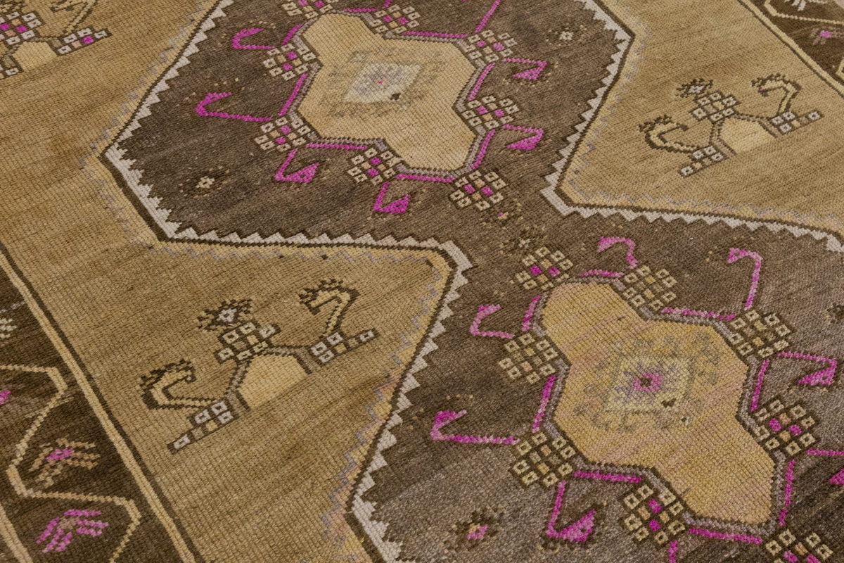 Vintage Large Rug, Oushak Area Rug, 4'11" x 11'10" feet 150 x 360 cm