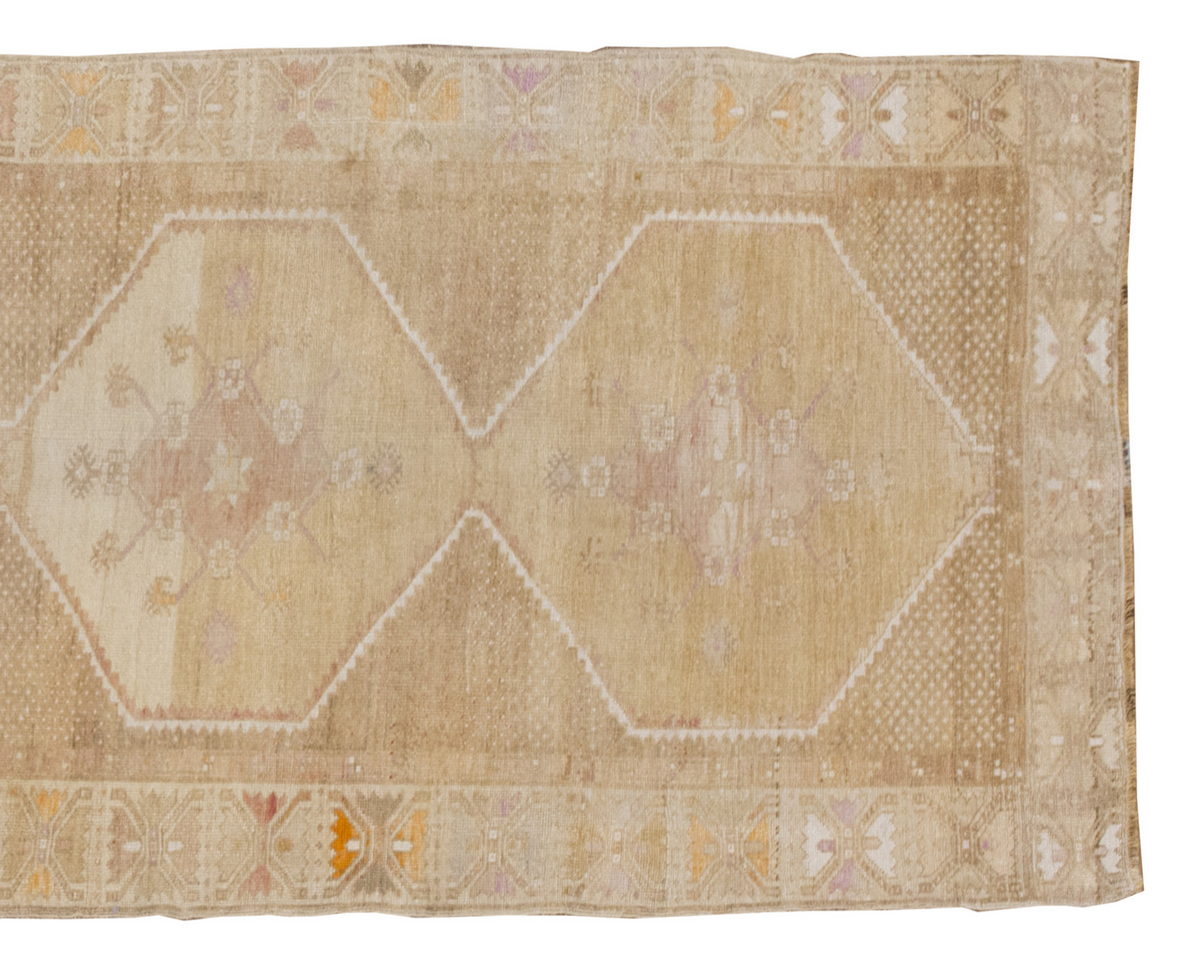 Vintage Large Rug, Oushak Area Rug, 4'5" x 12'10 feet 135 x 390 cm