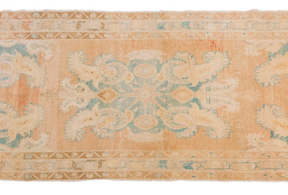Vintage Large Rug, Oushak Area Rug, 4'7" x 11'3" feet 140 x 342 cm