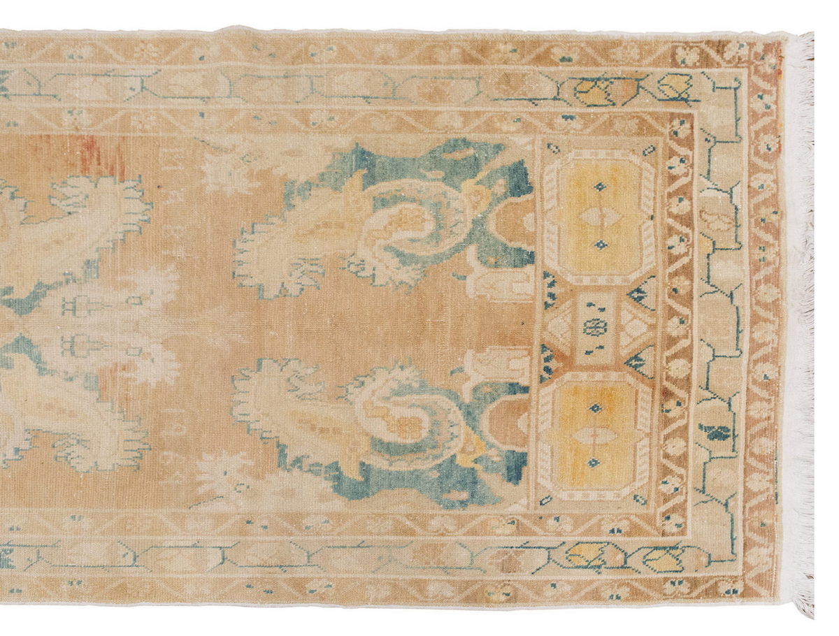 Vintage Large Rug, Oushak Area Rug, 4'7" x 11'3" feet 140 x 342 cm