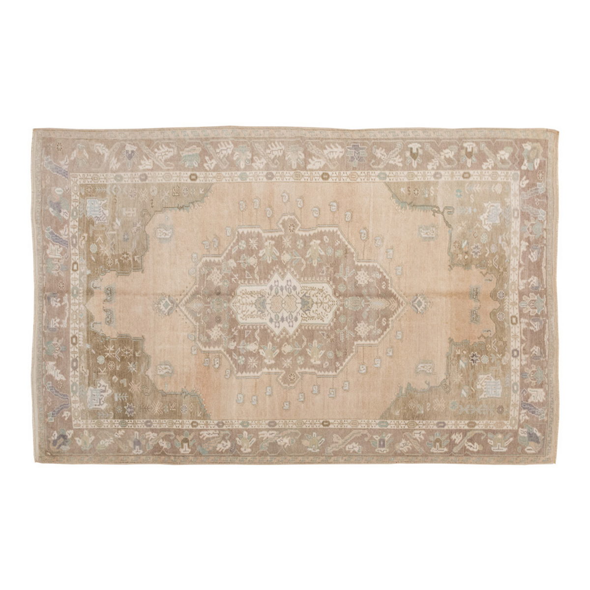 Vintage Large Rug, Oushak Area Rug, 5'6" x 8'8" feet 167 x 265 cm