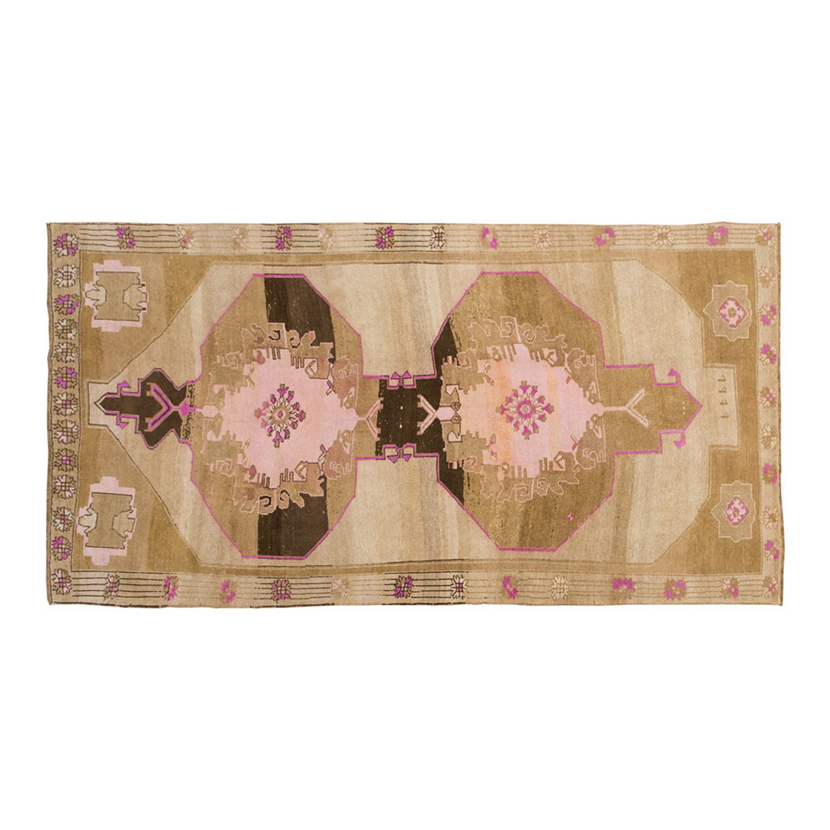 Vintage Large Rug, Oushak Area Rug, 6'11" x 12'10" feet 210 x 392 cm