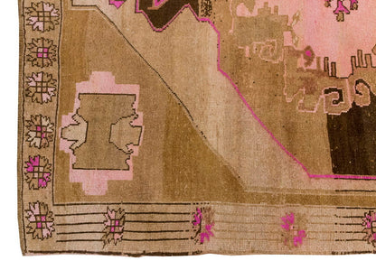 Vintage Large Rug, Oushak Area Rug, 6'11" x 12'10" feet 210 x 392 cm
