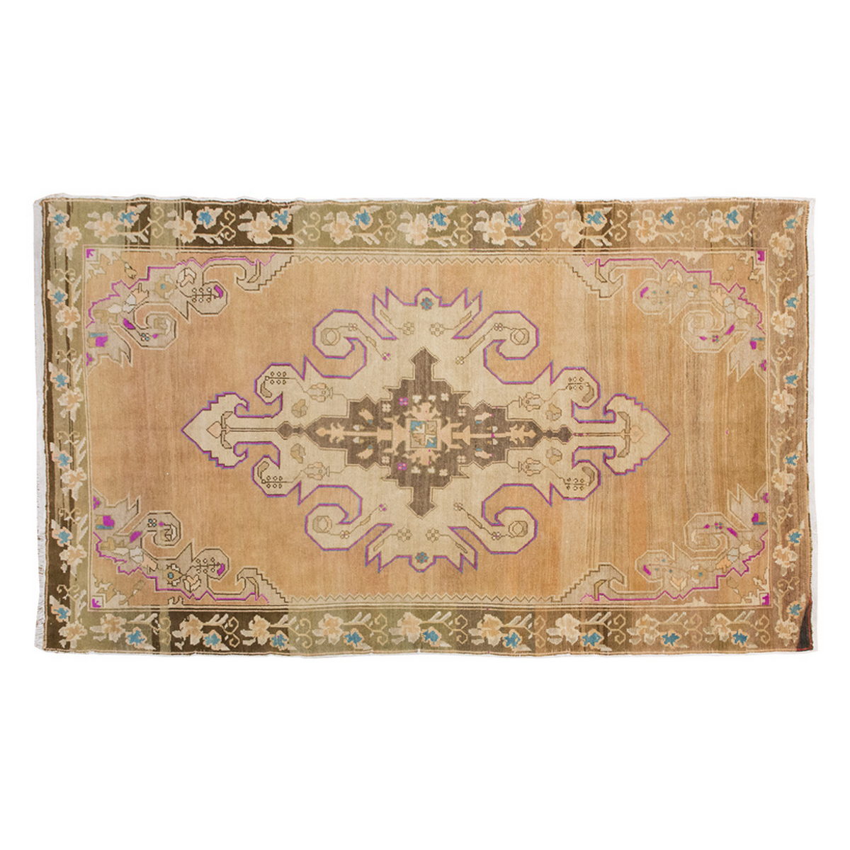Vintage Large Rug, Oushak Area Rug, 7'4" x 11'6" feet 223 x 351 cm