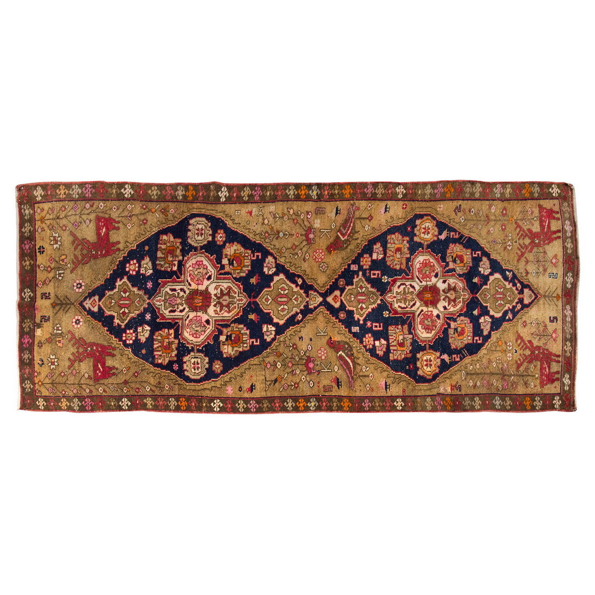 Vintage Large Rug, Oushak Area Rug 4'11" x 12'7" feet 150 x 383 cm