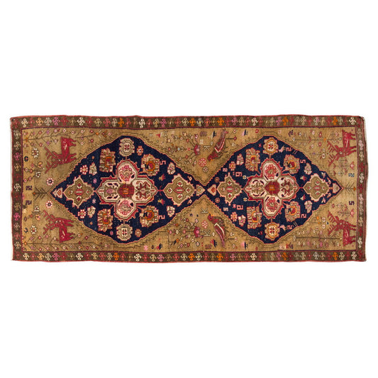 Vintage Large Rug, Oushak Area Rug 4'11" x 12'7" feet 150 x 383 cm