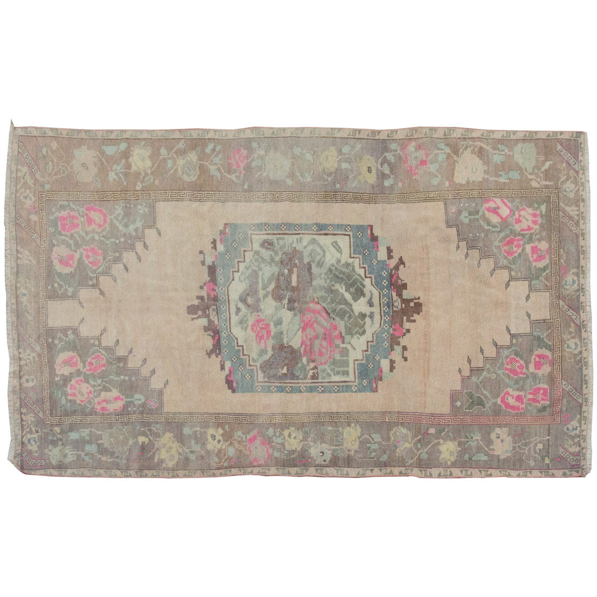 Vintage Large Rug, Oushak Area Rug 4'11" x 7'10" feet 150 x 240 cm