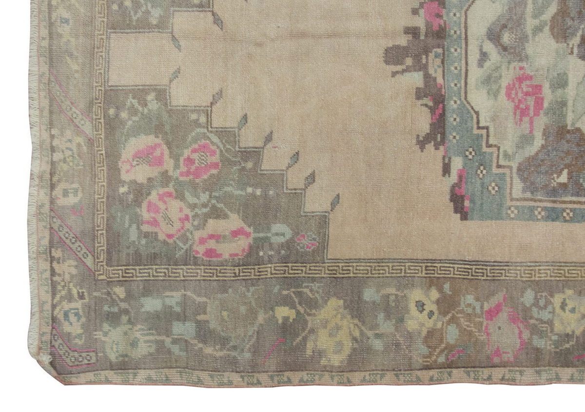 Vintage Large Rug, Oushak Area Rug 4'11" x 7'10" feet 150 x 240 cm