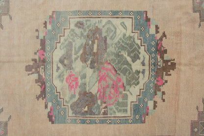 Vintage Large Rug, Oushak Area Rug 4'11" x 7'10" feet 150 x 240 cm