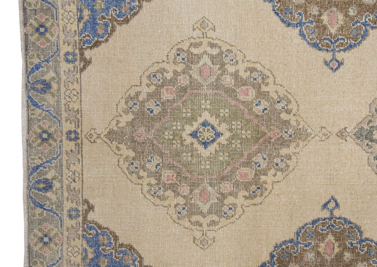 Vintage Large Rug, Oushak Runner Rug 4'4" x 12'6" feet 133 x 380 cm