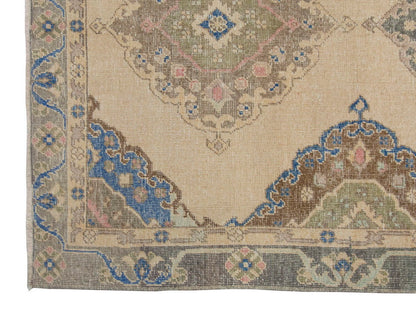 Vintage Large Rug, Oushak Runner Rug 4'4" x 12'6" feet 133 x 380 cm