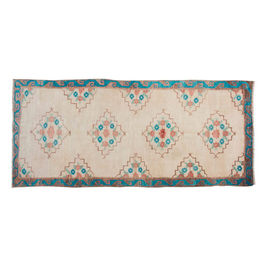Vintage Large Rug, Oushak Area Rug 4'5" x 11'2" feet 135 x 340 cm