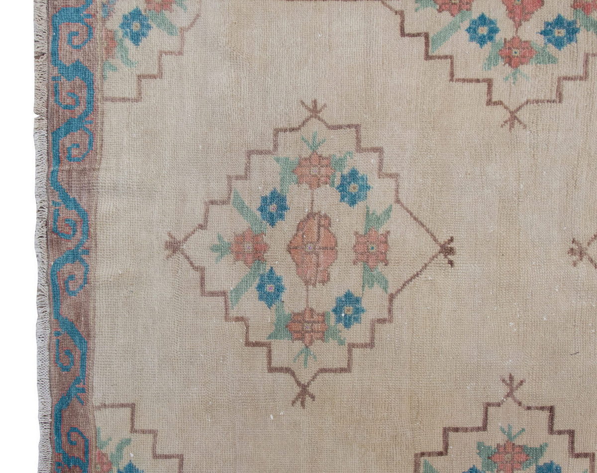 Vintage Large Rug, Oushak Area Rug 4'5" x 11'2" feet 135 x 340 cm