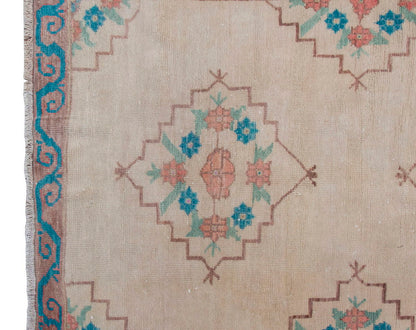 Vintage Large Rug, Oushak Area Rug 4'5" x 11'2" feet 135 x 340 cm