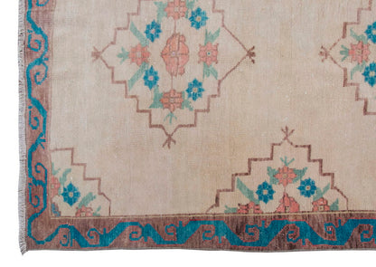 Vintage Large Rug, Oushak Area Rug 4'5" x 11'2" feet 135 x 340 cm