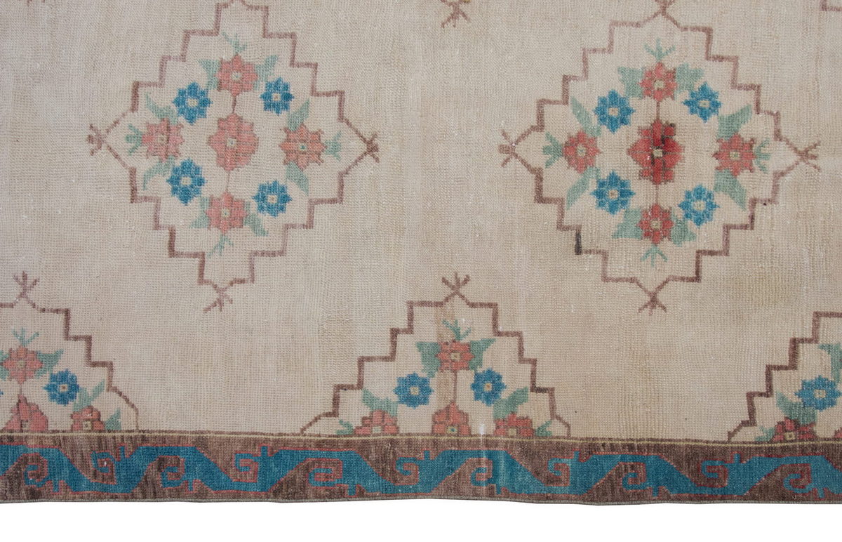 Vintage Large Rug, Oushak Area Rug 4'5" x 11'2" feet 135 x 340 cm