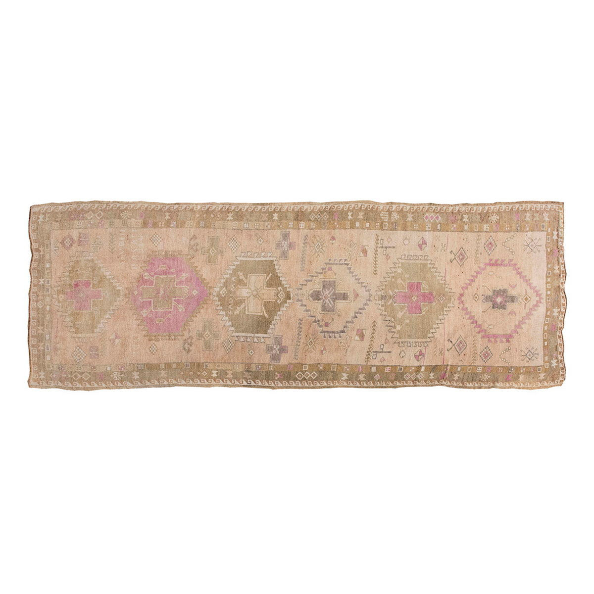 Vintage Runner Rug, Oushak Runner Rug 4'6" x 12'2 feet 136 x 372 cm