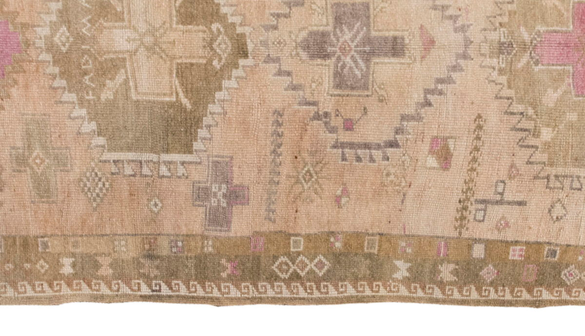 Vintage Runner Rug, Oushak Runner Rug 4'6" x 12'2 feet 136 x 372 cm