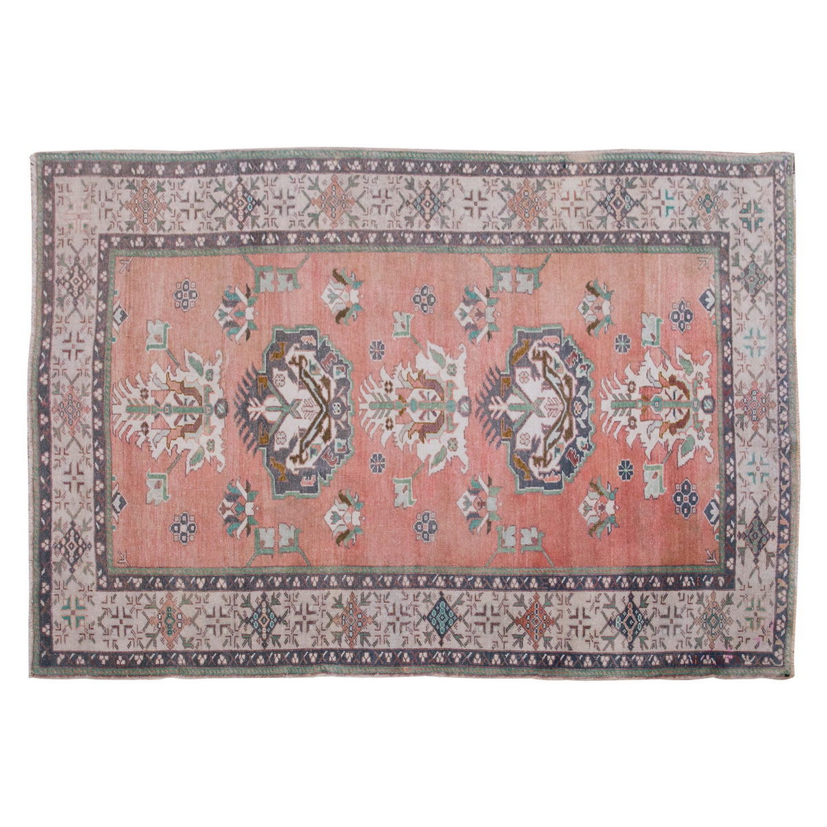 Vintage Large Rug, Oushak Area Rug 4'8" x 6'10" feet 142 x 208 cm