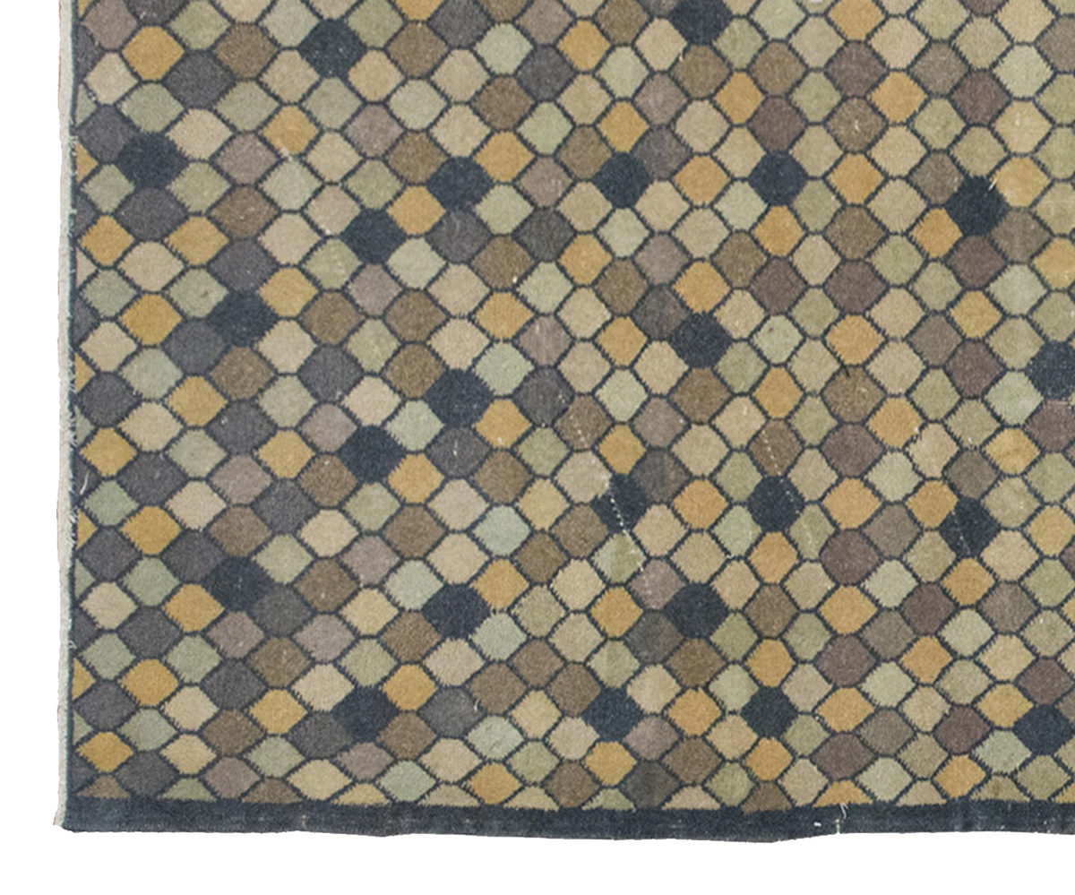 Vintage Large Rug, Oushak Area Rug 4'9" x 11'6" feet 145 x 350 cm