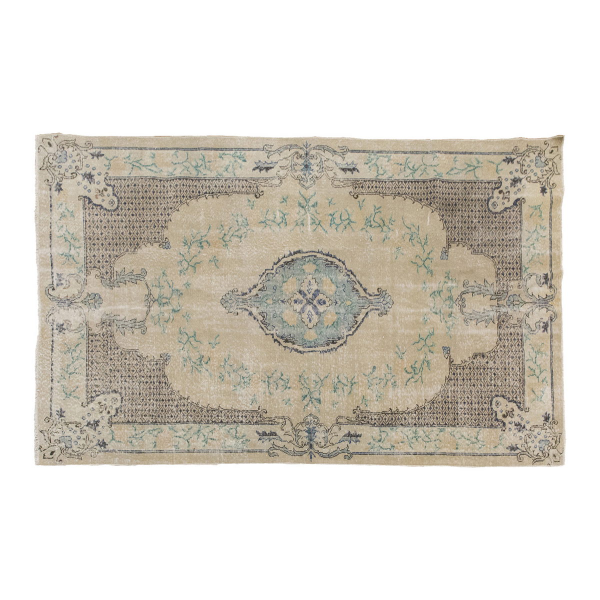 Vintage Large Rug, Oushak Area Rug 5'3" x 8'9" feet 161 x 266 cm