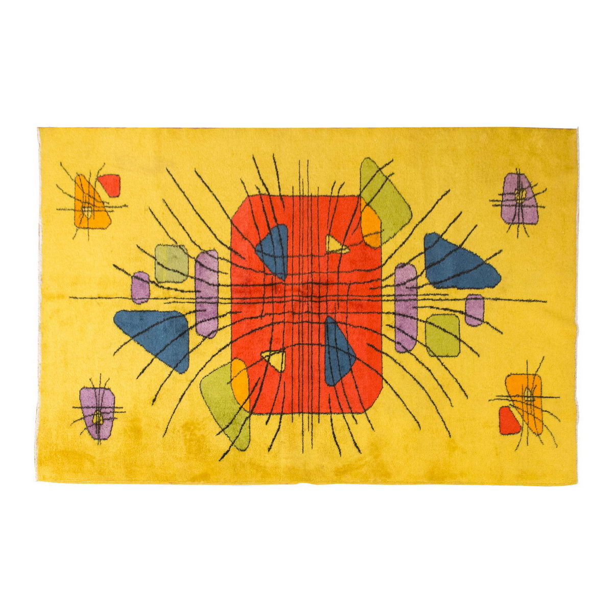 Vintage Large Rug, Oushak Area Rug 5'3 x 8'3 feet 161 x 252 cm