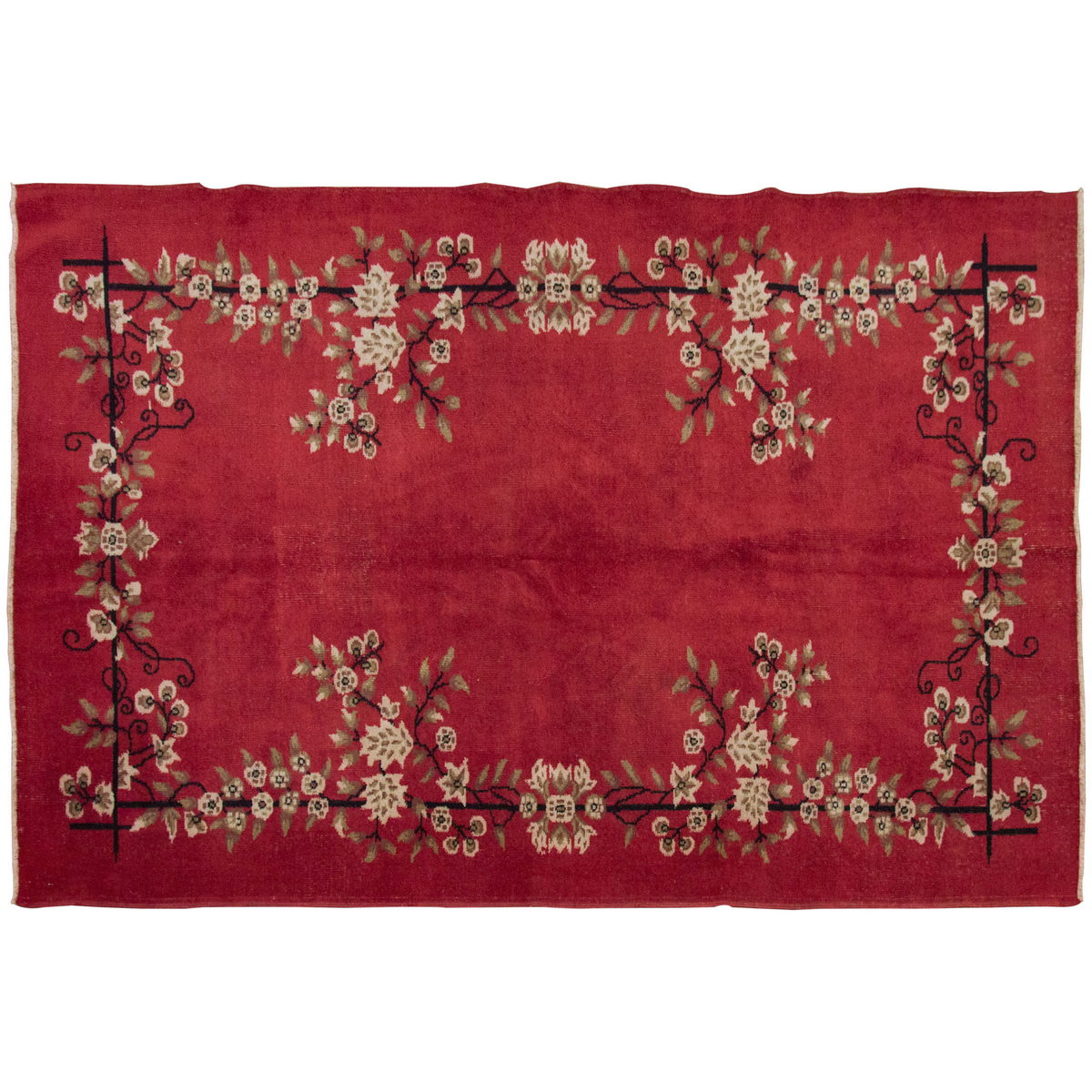 Vintage Large Rug, Oushak Area Rug 5'4" x 8'6" feet 162 x 260 cm