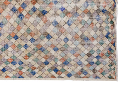 Vintage Large Rug, Oushak Area Rug 5'5" x 8'10" feet 165 x 270 cm