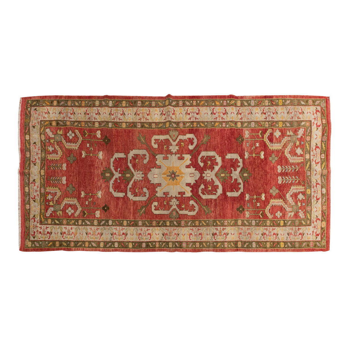 Vintage Large Rug, Oushak Area Rug 5 x 12 feet 152 x 365 cm