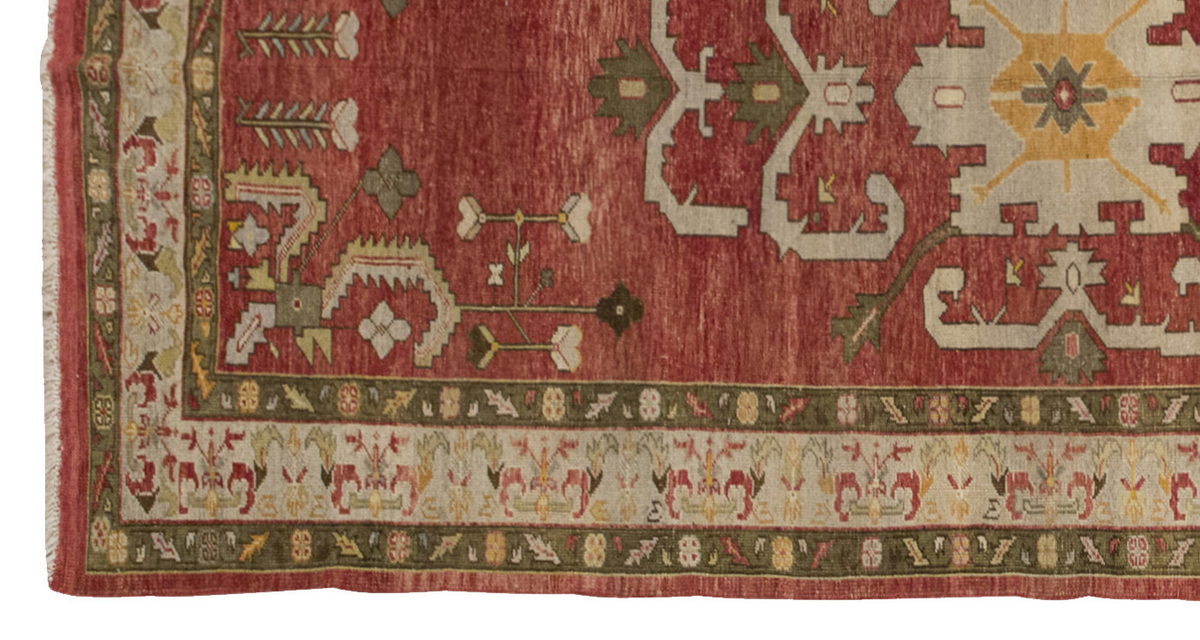 Vintage Large Rug, Oushak Area Rug 5 x 12 feet 152 x 365 cm