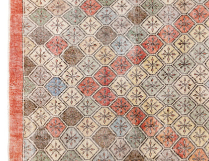 Vintage Large Rug, Oushak Area Rug 6'1 x 9'2 feet 185 x 280 cm