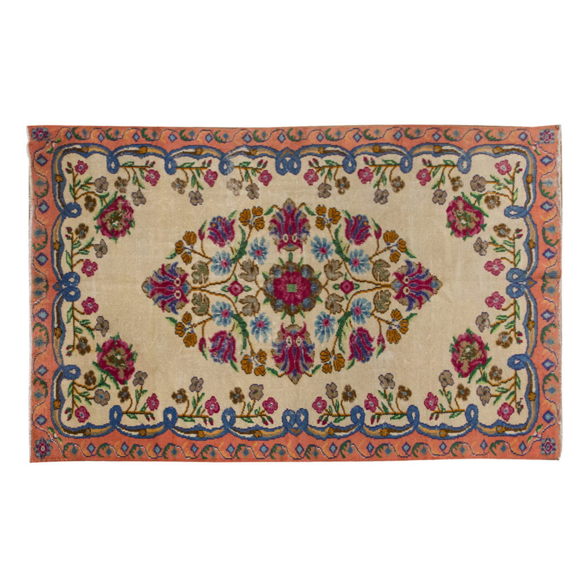 Vintage Large Rug, Oushak Area Rug 6'10 x 9'8 feet 209 x 295 cm