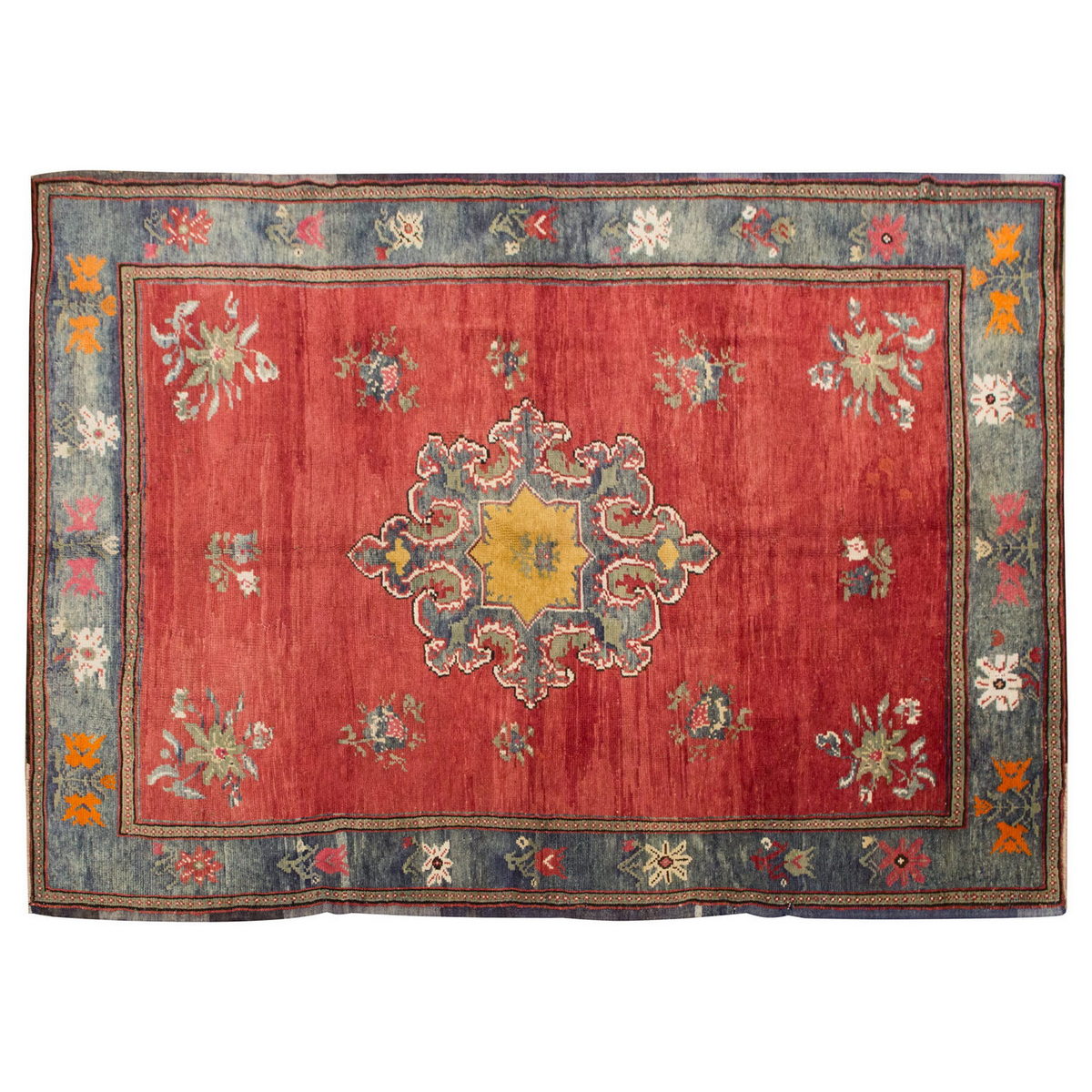 Vintage Large Rug, Oushak Area Rug 6'11" x 10'1" feet 212 x 308 cm