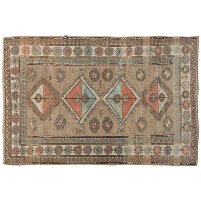 Vintage Large Rug, Oushak Area Rug 6'3" x 9'5" feet 191 x 288 cm