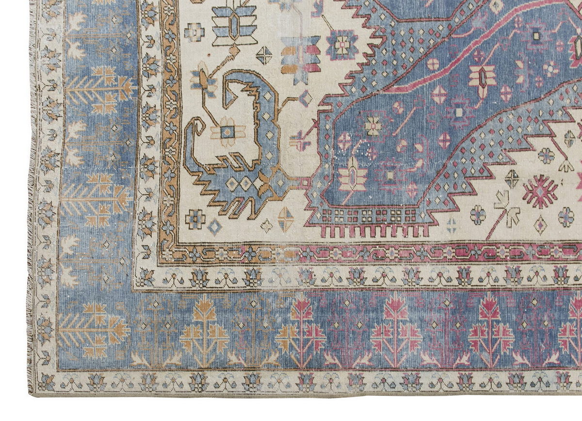 Vintage Large Rug, Oushak Area Rug 6'6" x 9'9" feet 198 x 298 cm
