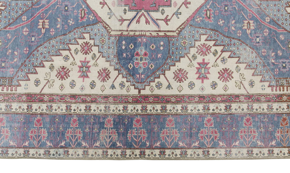 Vintage Large Rug, Oushak Area Rug 6'6" x 9'9" feet 198 x 298 cm