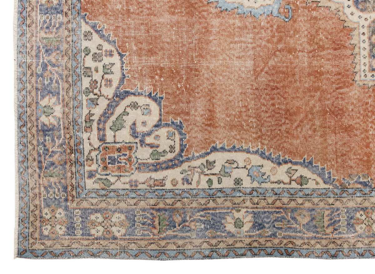 Vintage Large Rug, Oushak Area Rug 6'7 x 9'10 feet 200 x 300 cm
