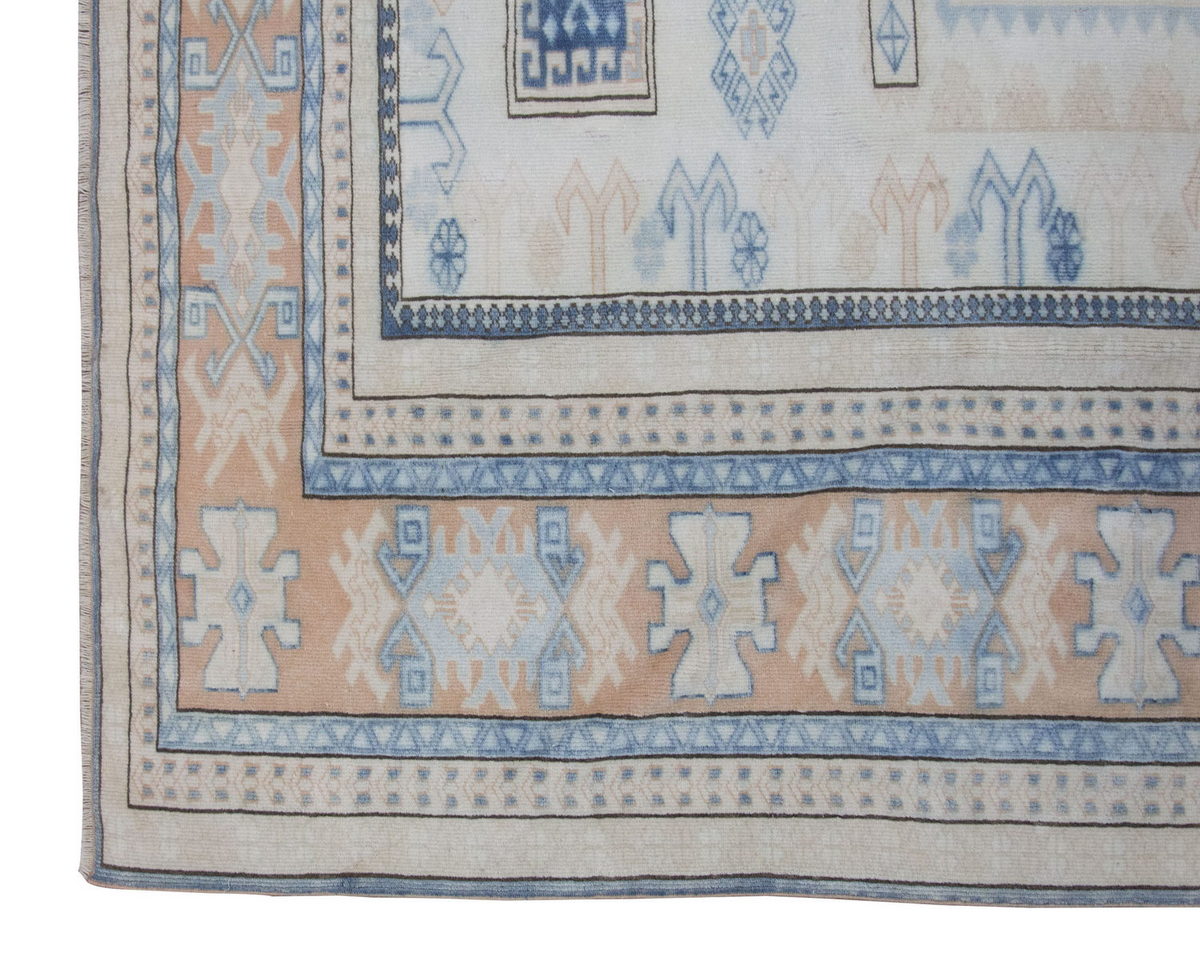 Vintage Large Rug, Oushak Area Rug 6'8" x 7'1" feet 204 x 217 cm