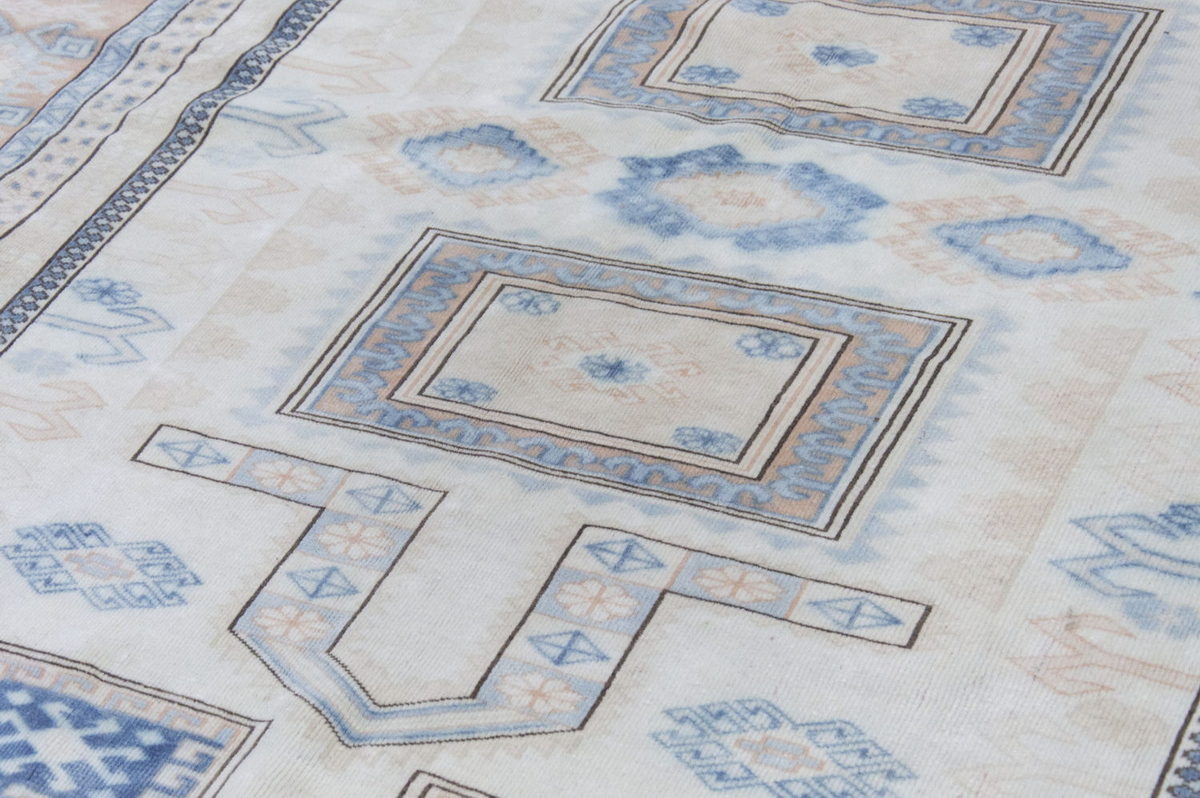 Vintage Large Rug, Oushak Area Rug 6'8" x 7'1" feet 204 x 217 cm